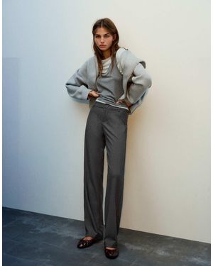 Pull&Bear Petite gerade geschnittene elegante hose - Grau
