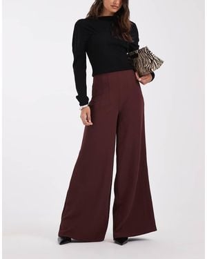 ASOS Hoge Taille Palazzobroek Met Korsetdetail - Paars