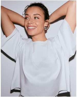 Aim'n Luxe Boxy T-Shirt Met Korte Mouwen - Wit