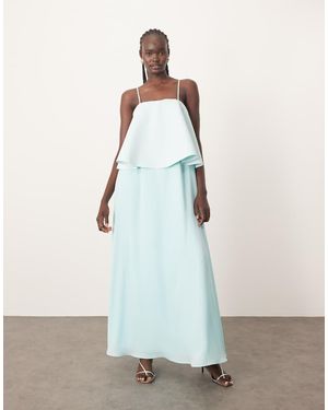 ARRANGE Vestido Largo Voluminoso De Tirantes Con Diseño Superpuesto De - Blanco