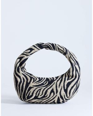 TOPSHOP Giane Medium Canvas Zebra Scoop Bag - Metallic