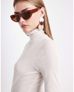 ASOS – transparentes longline-oberteil - Weiß