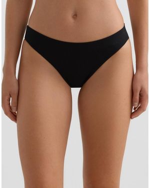 Oysho Piqué Classic Bikini Briefs - Black