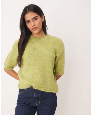 Jdy Pull en maille à manches courtes - clair - Vert