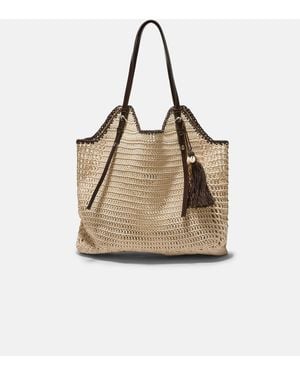 Stradivarius – schultertasche aus häkelstrick - Natur