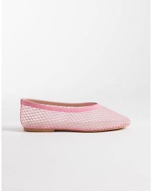 SEQWL Woven Mesh Ballet Flats - Pink