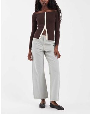 River Island Relaxed Straight Leg Jean - White
