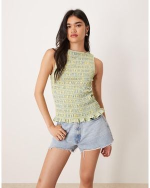 Amy Lynn Cher Shirred Top - Green