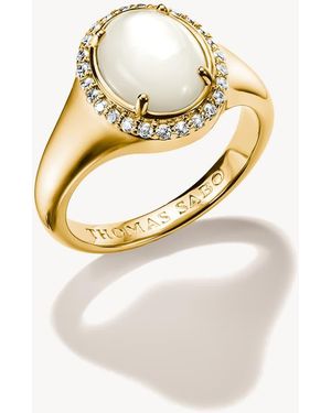 Thomas Sabo Halo Ring With Mother-Of-Pearl And Zirconia - White