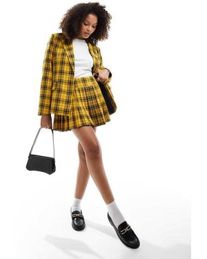 Something New Iconische Clueless Geruite Minirok Met Plooien - Geel