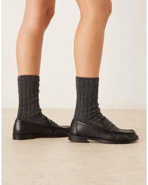 Walk London Valentina Rouched Loafer - Black