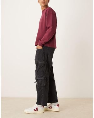 Brave Soul Cargo Style Wide Leg Denim Jeans - Pink