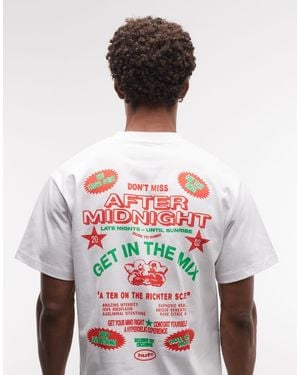 Huf After Midnight Logo T-shirt With Graphic Back Print - Red