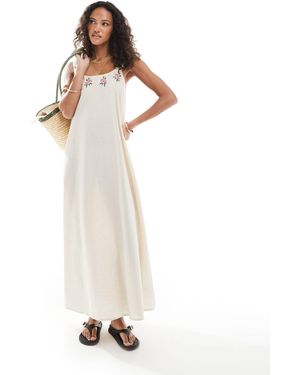 Native Youth – maxikleid aus leinen - Weiß