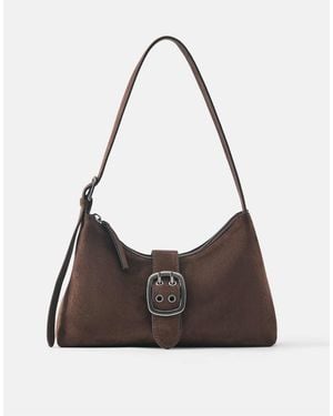 Pull&Bear Schultertasche mit schnalle - Braun