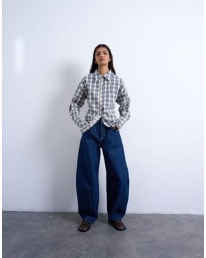 TOPSHOP Deep Cuff Shirt - Blue