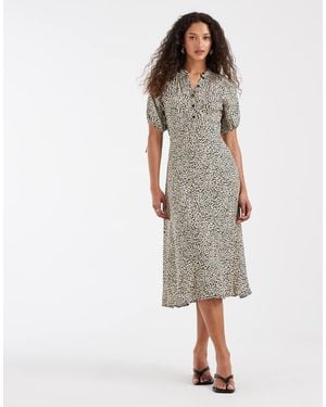 & Other Stories Button Up Floral Printed Midi Dress - Black