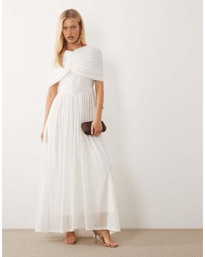 Vero Moda Cape Detail Jersey Maxi Dress - Natural