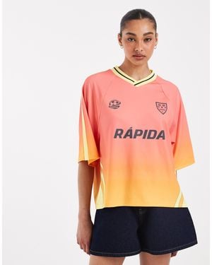 ASOS – oversize-fußball-t-shirt - Orange