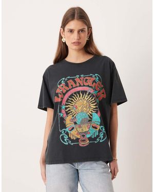 Wrangler Camiseta Negra De Corte Girlfriend De -Negro