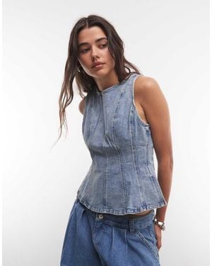 Levi's Denim Peplum Top - Blue