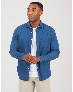 Brave Soul Camicia Di Jeans A Maniche Lunghe Azzurra - Blu