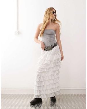 Weekday Frill Hem Maxi Skirt - Natural