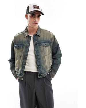 Cotton On Cotton On Grunge Denim Jacket - Gray