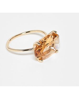 ASOS Ring Met Ingezette Ambersteen - Wit