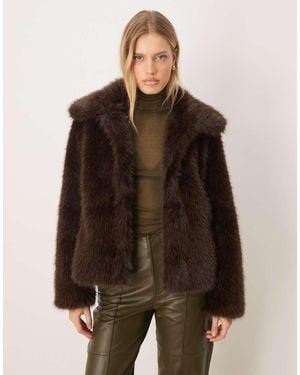 Gina Tricot Faux Fur Jacket - Brown