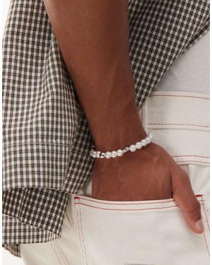 FADED FUTURE Bracciale Elasticizzato Con Perle Classiche E - Marrone