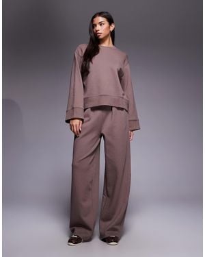 ASOS Interlock Super Wide Leg Pants - Purple