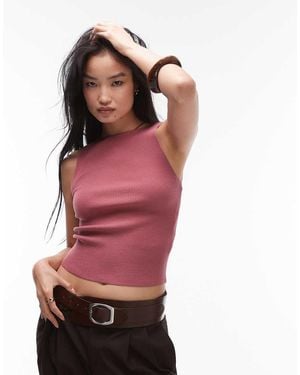 & Other Stories Sleeveless Boatneck Knitted Top - Red