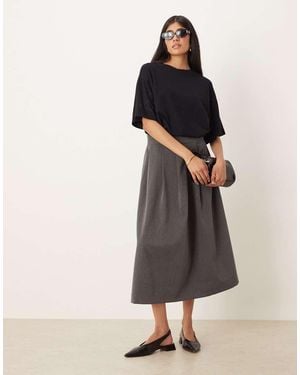 Jdy Elegante Midaxi Rok Met A-Lijn - Grijs