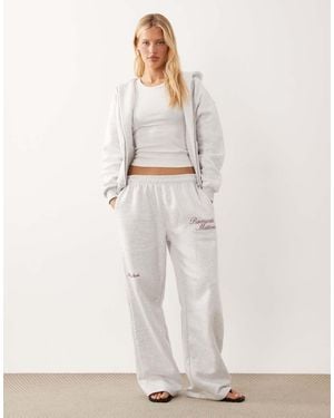Six Stories 'romantic Material' Jersey Straight Leg Joggers - White