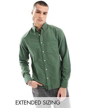 GANT Camicia Oxford Scuro Sbiadito Con Logo - Verde