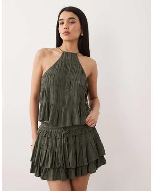 Iisla & Bird Top Met Ruches Langs De Rand - Groen