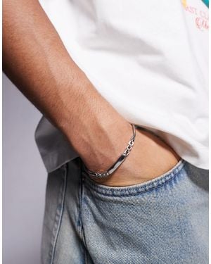 ASOS – farbenes kettenarmband aus wasserfestem edelstahl mit t-bar-detail - Grau