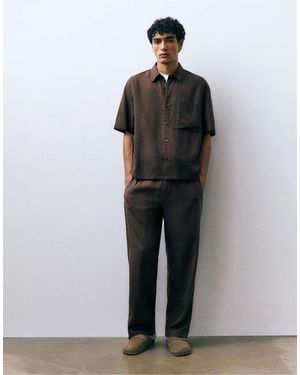 Pull&Bear Tailored Fit Jogger Trousers - Black