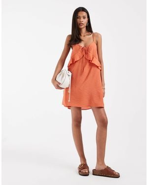 Vero Moda Frill Trim Cami Mini Dress - Red