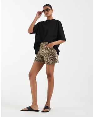 Vero Moda Tessa Mid Rise Loose Fit Denim Shorts - Black