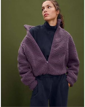 Stradivarius Giacca Effetto Montone Con Zip - Viola