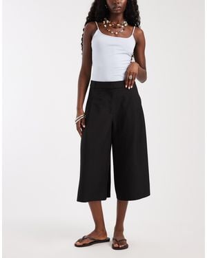 ASOS Tailored High Waist Culotte Pants - Black