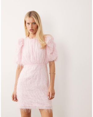 Y.A.S Puff Sleeve Sequin Mini Dress - Pink