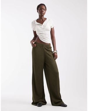 ONLY Wide Leg Knitted Pants - White