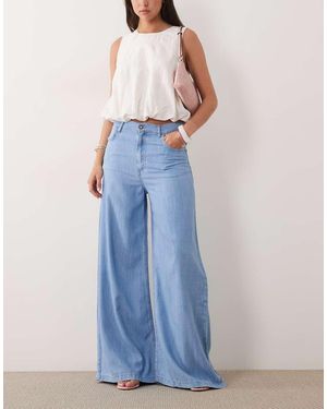 Mango Eva Mid Rise Straight Leg Denim Jean Co-Ord - Blue