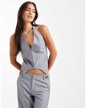 Collusion Tailored Fitted Waistcoat Corset - White