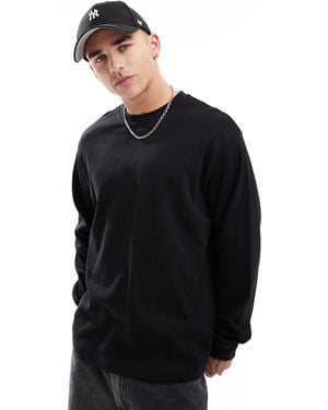 Jack & Jones – langärmliges oversize-t-shirt - Schwarz