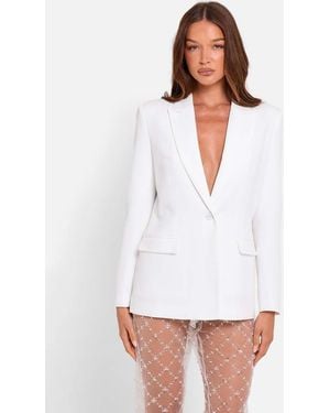 Public Desire Bridal Fitted Tailored Blazer - White