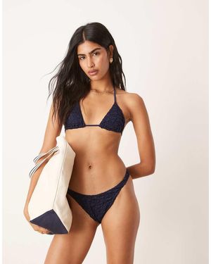 ASOS Courtney Textured Florida Bikini Bottom - Orange